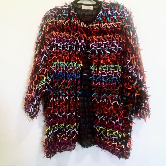 Oscar de la Renta Jackets & Blazers - Vintage Oscar De La Renta Colorful Confetti Batwing Jacket RARE